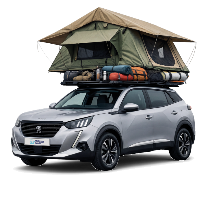 Car fitted with a roof tent